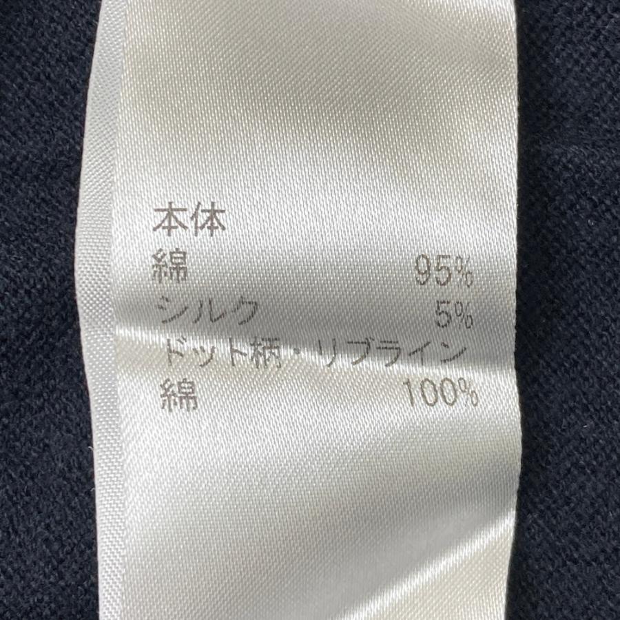 ZOY（ゾーイ） シルク混 Vネック ニットセーター ドット柄 ネイビー系