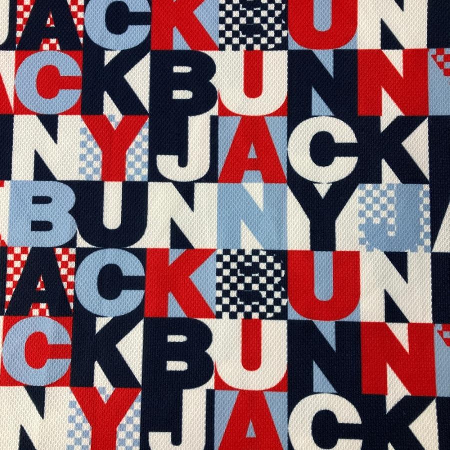 JACK BUNNY ジャックバニー 半袖ハイネックTシャツ 総柄 ブルー