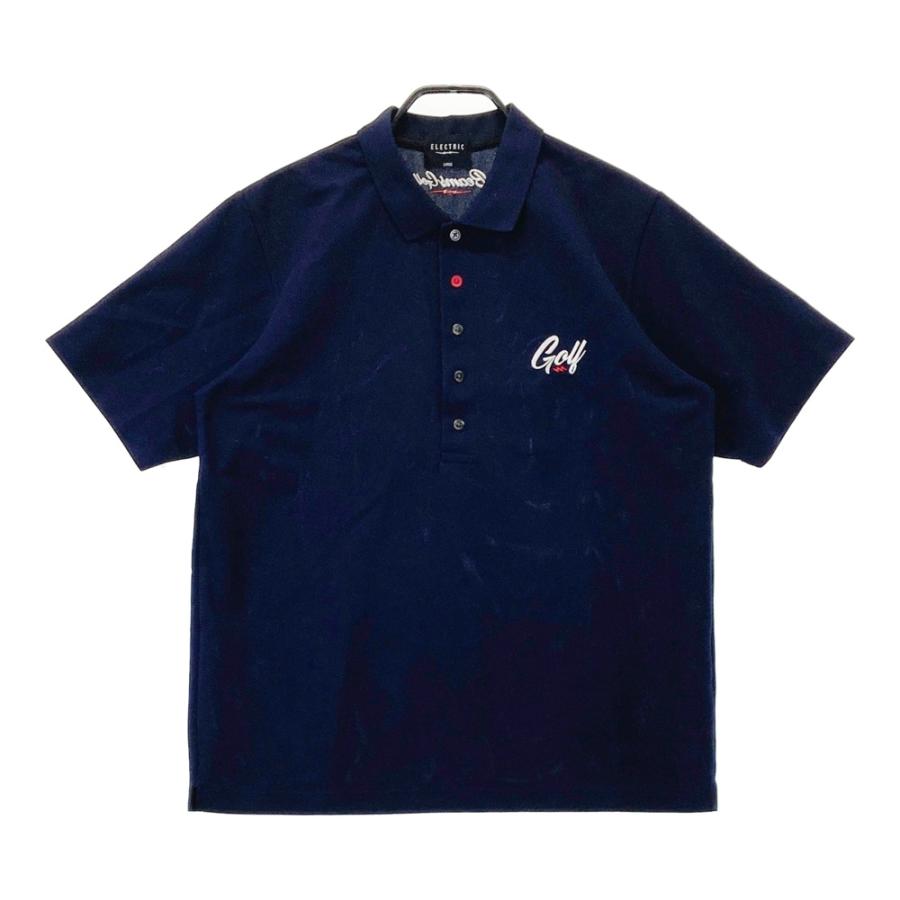 美品 ビームスゴルフ 半袖ポロシャツ ネイビー L 46 48 ブリーフィング BEAMS GOLF ビームスゴルフ ×ELECTRIC 半袖ポロシャツ ネイビー系