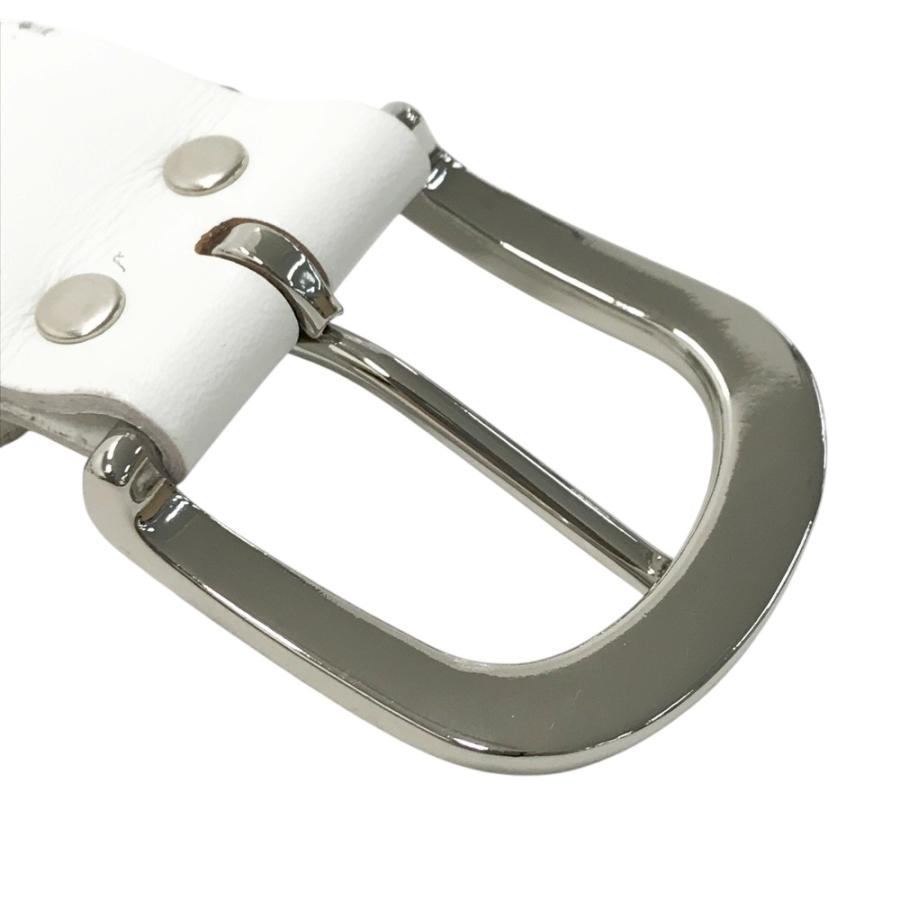 PEARLY GATES パーリーゲイツ レザー メッシュベルト ホワイト系