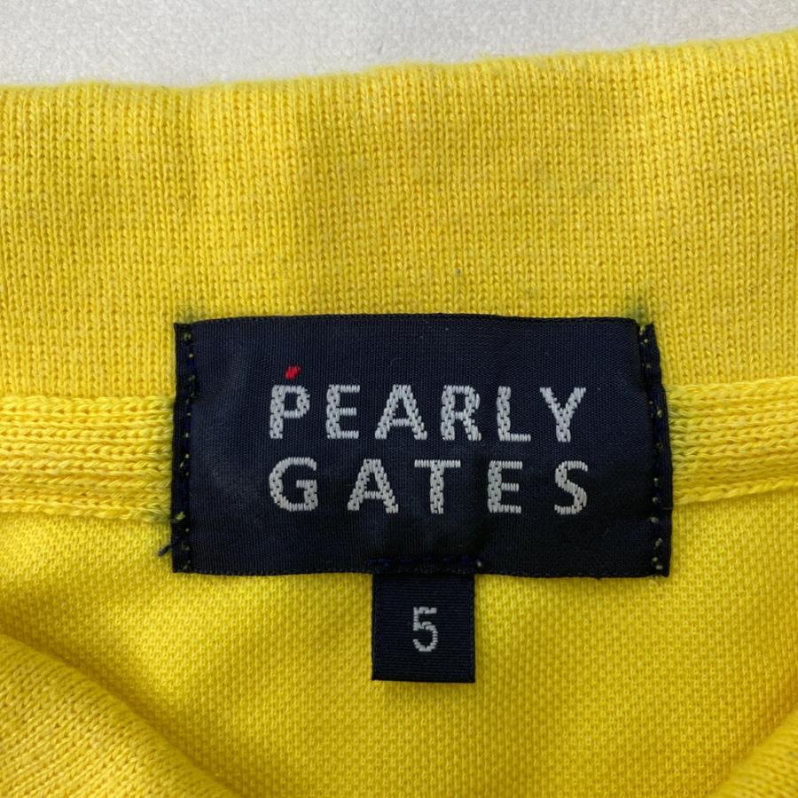 【新品】PEARLYGATES　半袖ポロシャツ　ゴルフウェア　イエロー　メンズ5 PEARLY GATES パーリーゲイツ 半袖ポロシャツ イエロー系 5