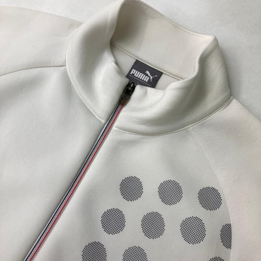 XL 新品 プーマ ゴルフ 定価1.4万 保温 防寒 フリース ジャケット 白 PUMA GOLF プーマゴルフ ダンボールニット ジップジャケット