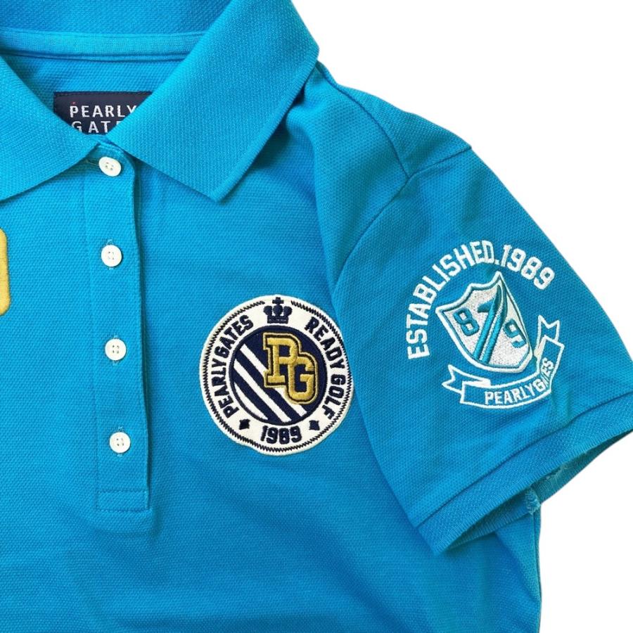 PEARLY GATES 水色 ポロシャツ サイズ0 PEARLY GATES パーリーゲイツ 半袖ポロシャツ ブルー系 4 ゴルフ