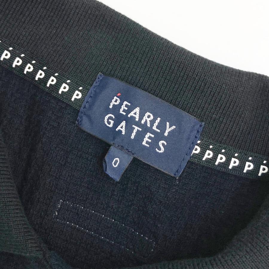 PEARLY GATES パーリーゲイツ 異素材切替 半袖ポロシャツ チェック柄