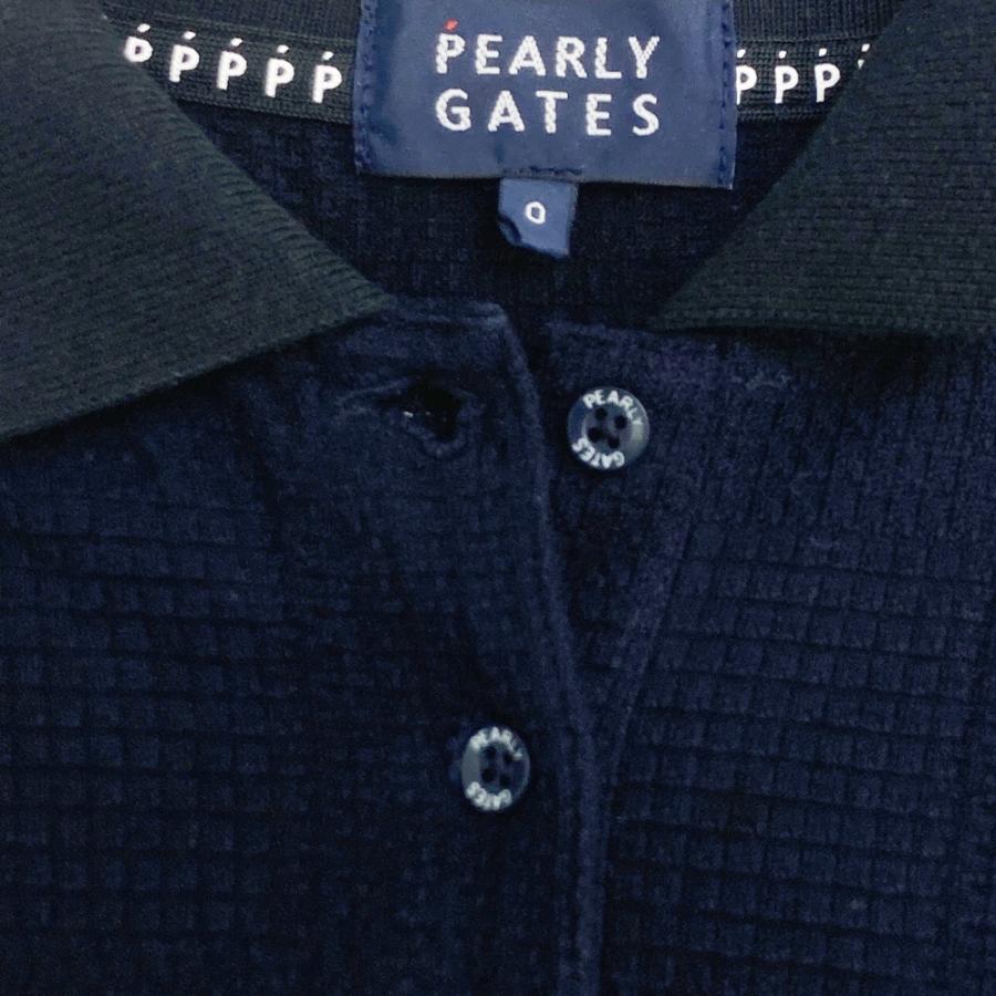 PEARLY GATES パーリーゲイツ 異素材切替 半袖ポロシャツ チェック柄