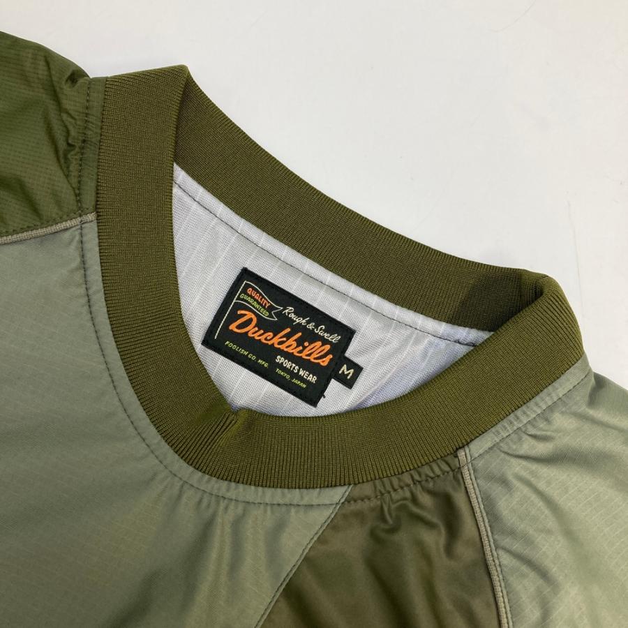 美品 ラフ＆スウェル 中綿 蓄熱 ブルゾン M ゴルフ ラグラン 両面プリント ROUGH&SWELL ラフアンドスウェル 蓄熱ブルゾン カーキ系 M