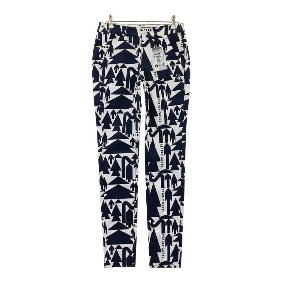 PEARLY GATES - 【新品】パーリーゲイツ パンツ ネイビー×白 ビッグロゴ ウエストゴム  レディース 00(XS) ゴルフウェア PEARLY GATES 新品】パーリーゲイツ パンツ ネイビー×白 ビッグロゴ ウエスト