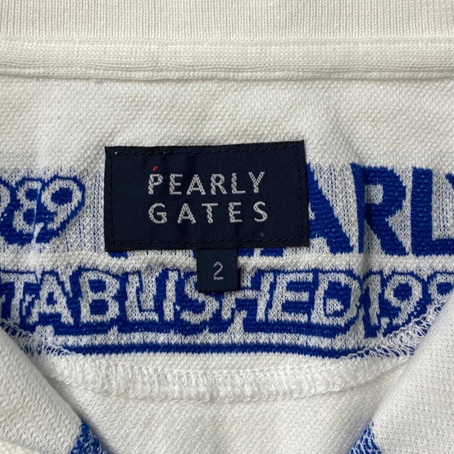 PEARLY GATES パーリーゲイツ 2022年 半袖ポロシャツ ロゴ ボーダー柄