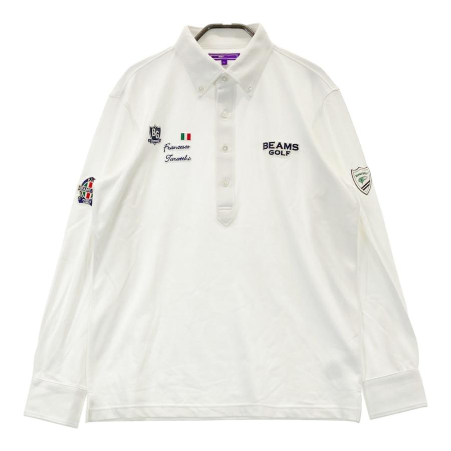 BEAMS GOLF ビームスゴルフ 長袖ポロシャツ ボタンダウン ワッペン