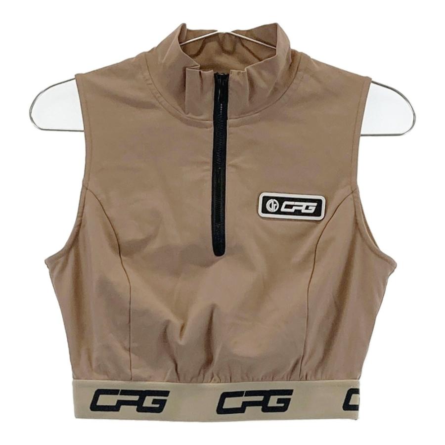 CPG ゴルフシャツ ノースリーブ ベージュ セットアップ 新品未使用品 CPG GOLF シーピージーゴルフ クロップド ノースリーブTシャツ