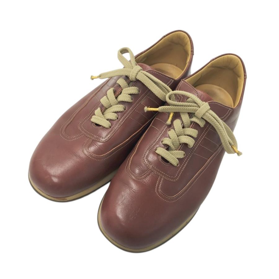 BURBERRY バーバリー レザー スニーカー レッド系 25 1/2 メンズ