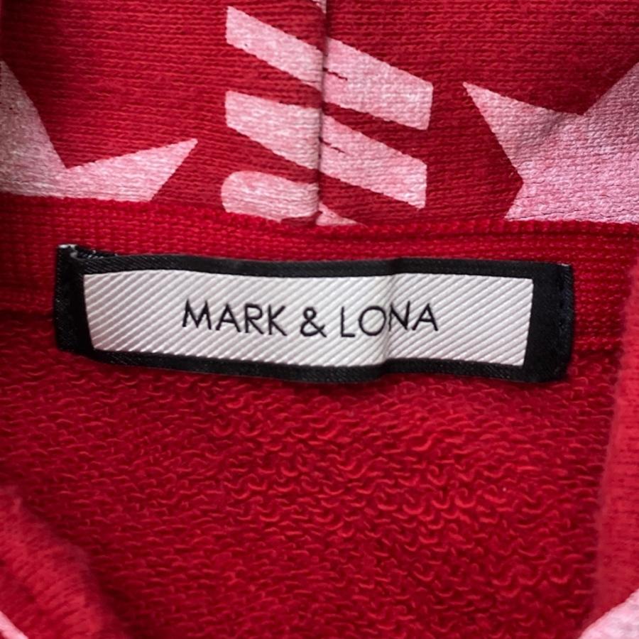 【未使用】 マークアンドロナ ゴルフウェア 上下 赤 スカル ハーフジップ MARK&LONA マークアンドロナ スウェット 長袖ジップパーカー ロゴ
