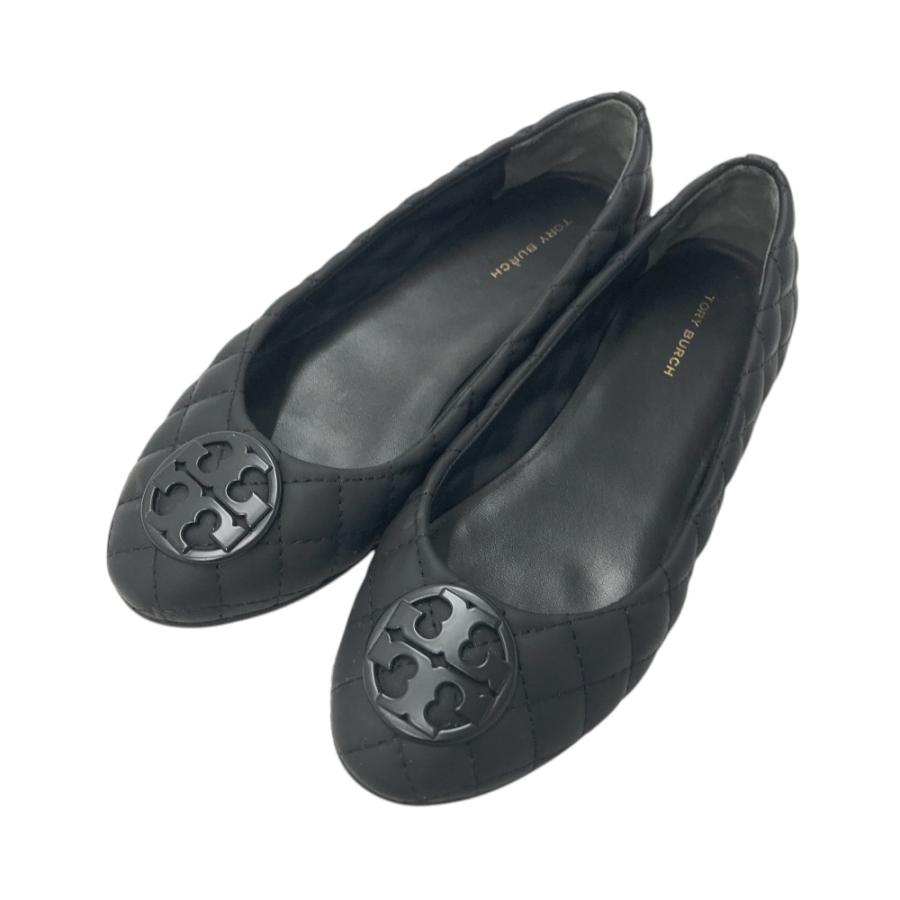 Tory Burch ブラック キルティング フラットシューズ美品 TORY BURCH トリーバーチ フラットシューズ キルティング ブラック系 7