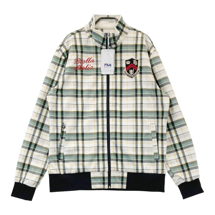 サイズ：LL FILA GOLF フィラゴルフ  裏起毛 ジップジャケット チェック柄 グリーン系 [240101515514] ゴルフウェア メンズ ストスト 新品】FILA GOLF フィラゴルフ 裏起毛 ジップジャケット チェック柄