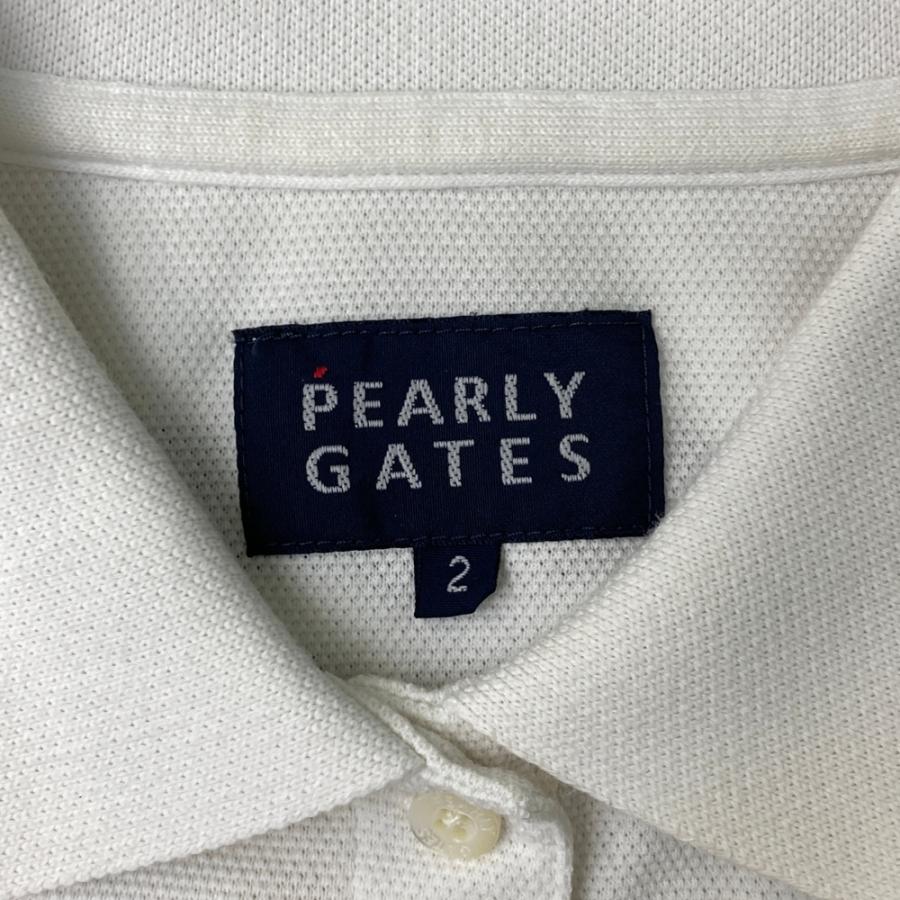 美品 パーリーゲイツ ポロシャツ 半袖 2 ホワイト レディース PEARLY GATES パーリーゲイツ 半袖ポロシャツ ホワイト系 2