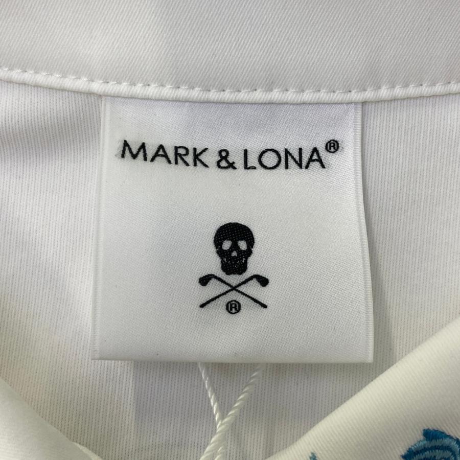 MARK\u0026LONA マークアンドロナ MLW-4C-AP03 長袖ポロシャツ 襟刺繍  ホワイト系 38 ゴルフウェア レディースの画像
