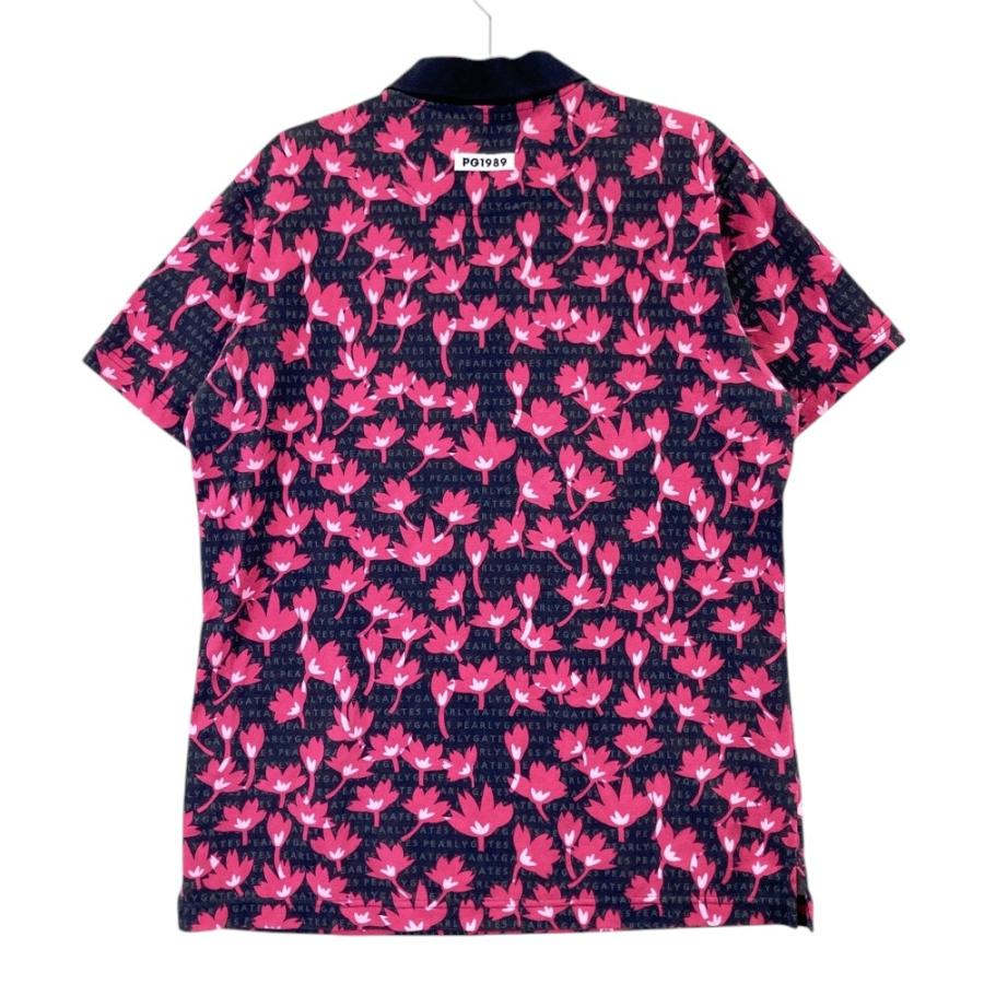 未使用品　PEARLY GATES パーリーゲイツ　ポロシャツ　半袖　6 PEARLY GATES パーリーゲイツ 半袖ポロシャツ ロゴ×花柄