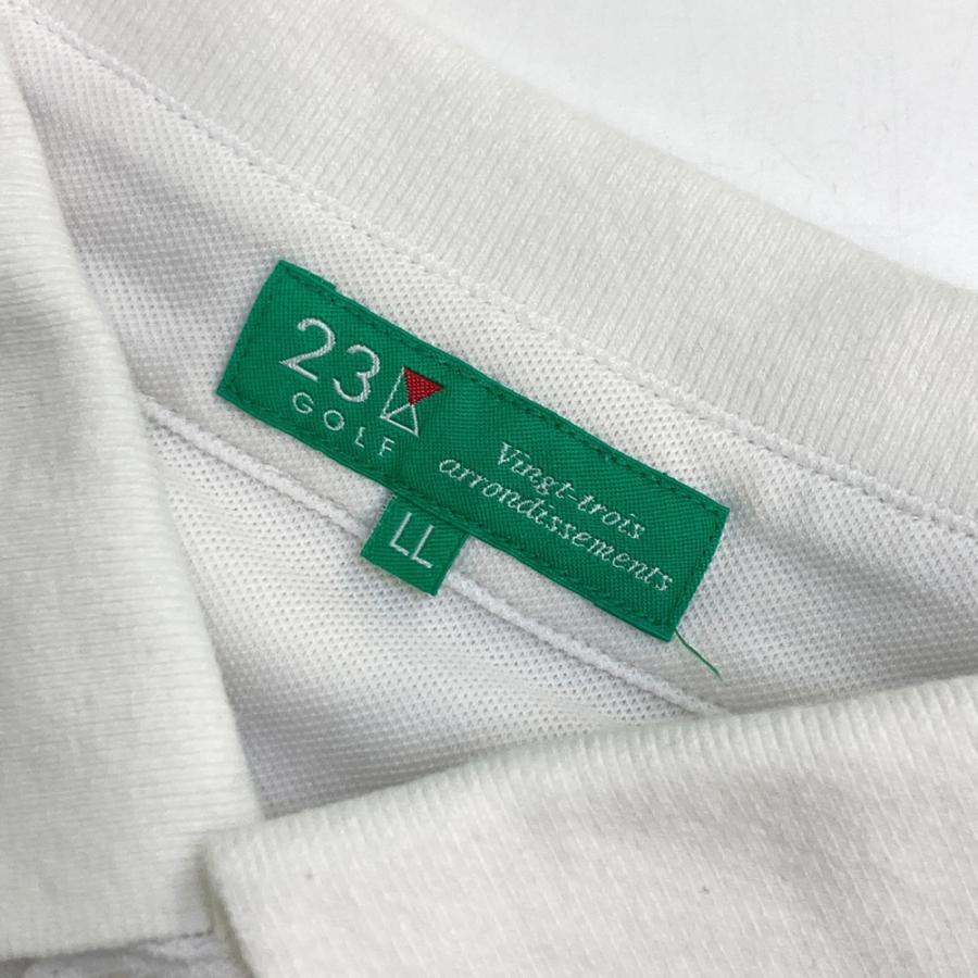 23区GOLF ニジュウサンクゴルフ 半袖ポロシャツ ホワイト系 LL