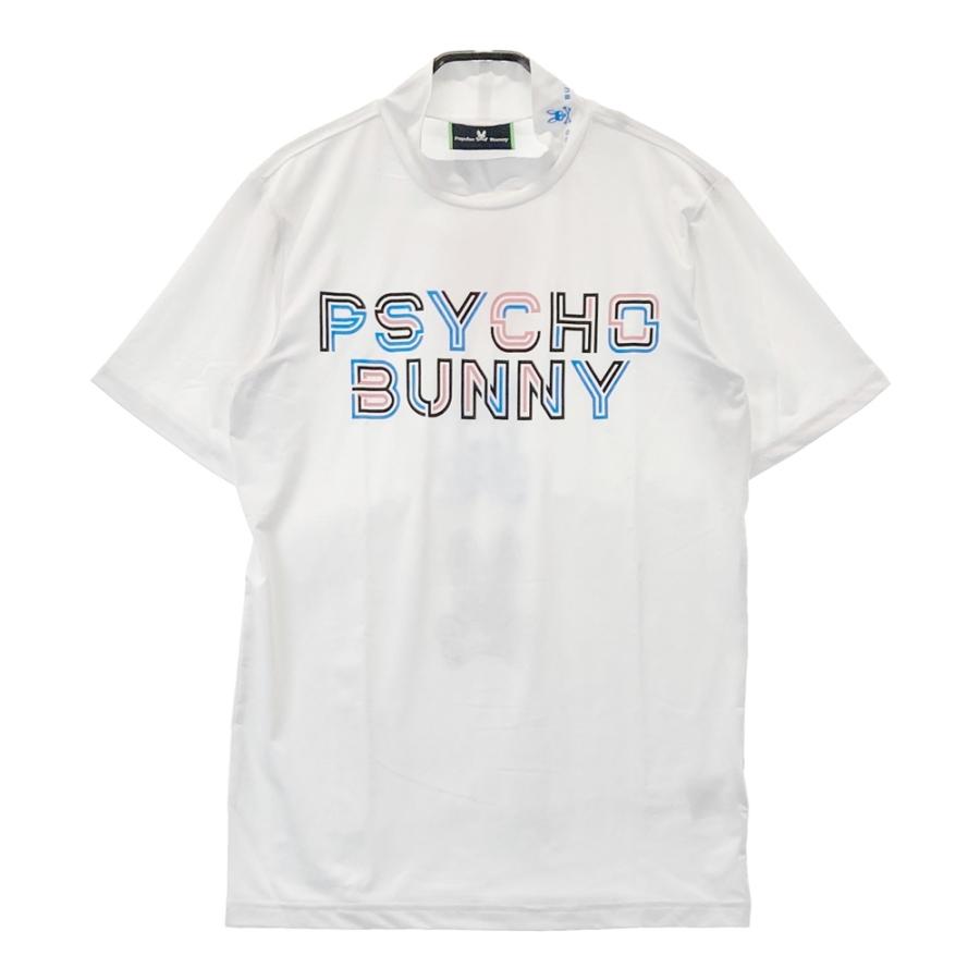 PSYCHO BUNNY サイコバニー ハイネック半袖Tシャツ ホワイト系 M 