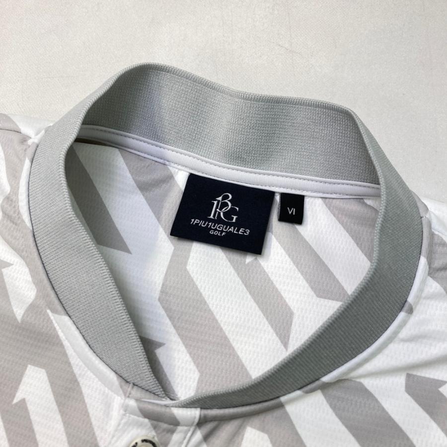 1PIU1UGUALE3 GOLF GRT252 半袖襟付きTシャツ 千鳥 ホワイト系 6