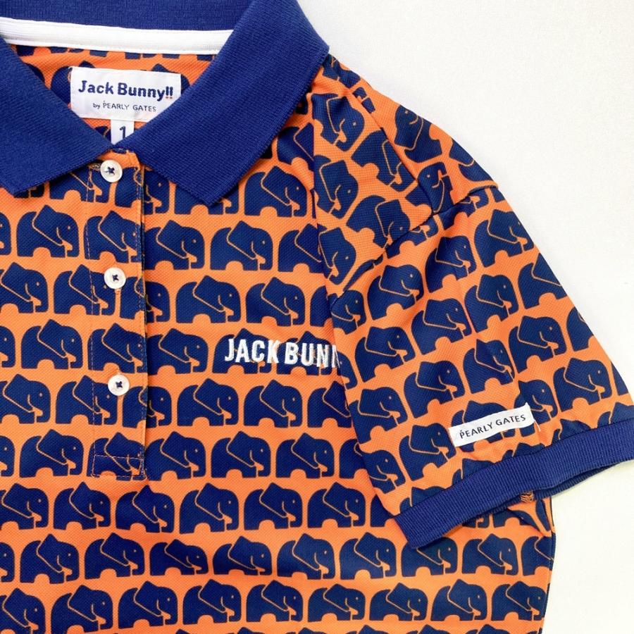JACK BUNNY ジャックバニー ロゴ刺繍入り 半袖ポロシャツ ぞう柄