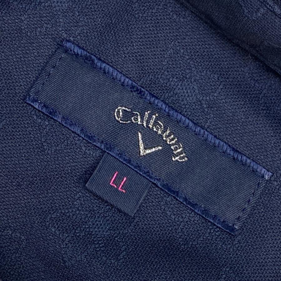CALLAWAY キャロウェイ 長袖ポロシャツ 花柄 ネイビー系 LL