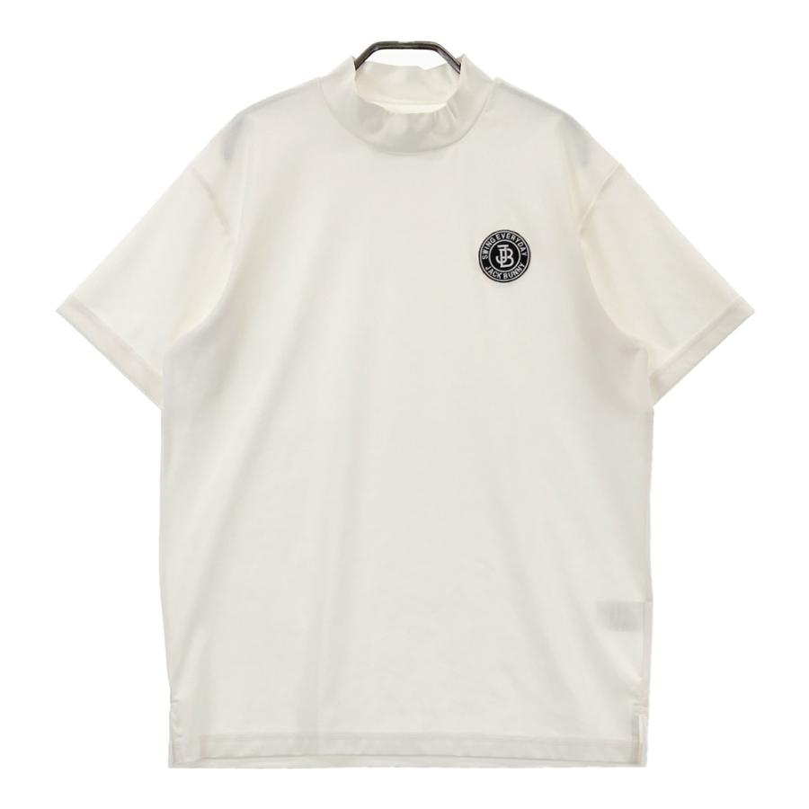 サイズ：6 JACK BUNNY ジャックバニー 2023年 ハイネック 半袖Tシャツ ロゴ グレンチェック柄 ブラック系 [240101445299] ゴルフウェア メンズ ストスト Jack Bunny!!（ジャックバニー） JACK BUNNY 2023年モデル 半袖Tシャツ