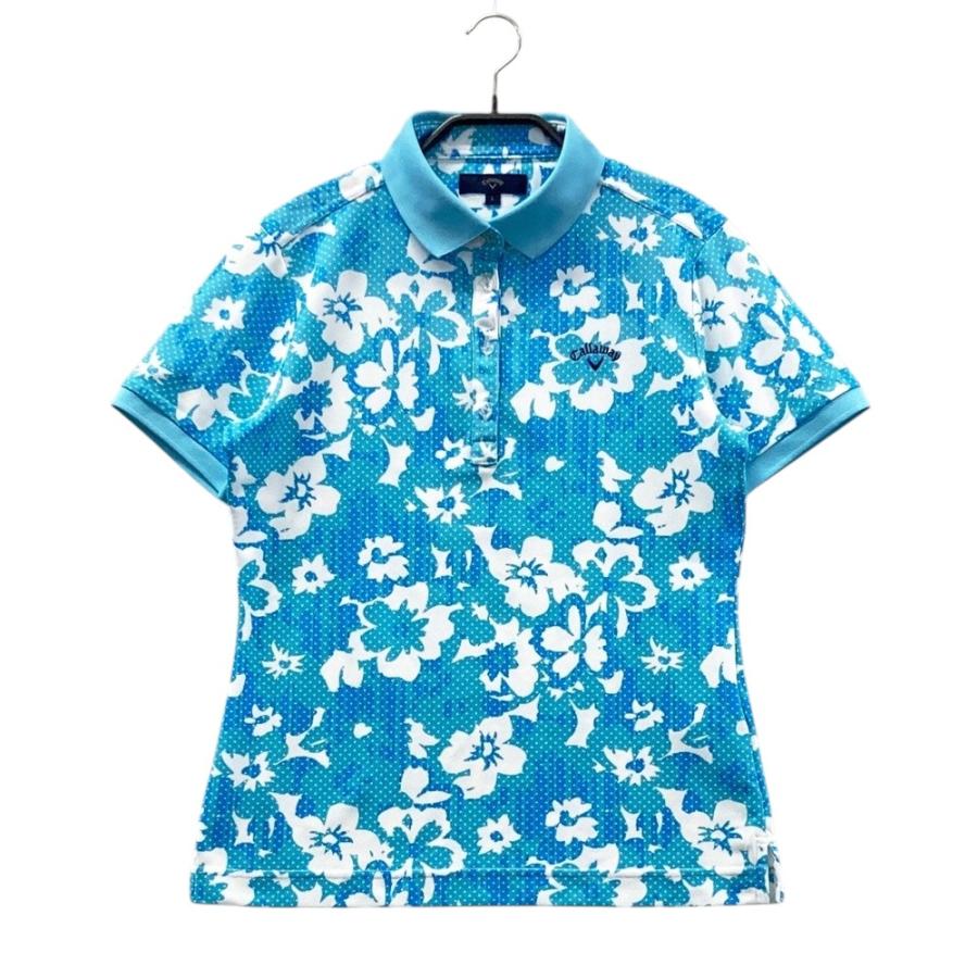 キャロウェイ 半袖ポロシャツ ブルー 花柄 CALLAWAY キャロウェイ 半袖