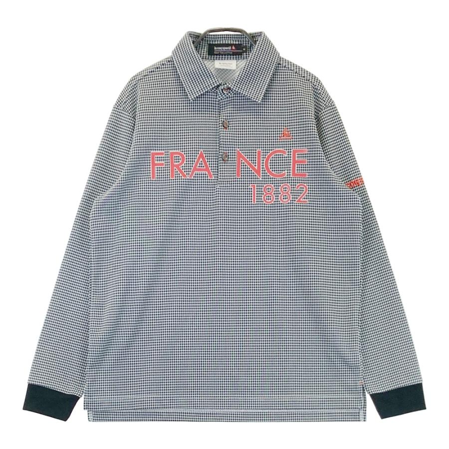 サイズ：L LE COQ GOLF ルコックゴルフ  長袖ポロシャツ チェック柄 ブラック系 [240101438332] ゴルフウェア メンズ ストスト LE COQ GOLF ルコックゴルフ 長袖ポロシャツ チェック柄