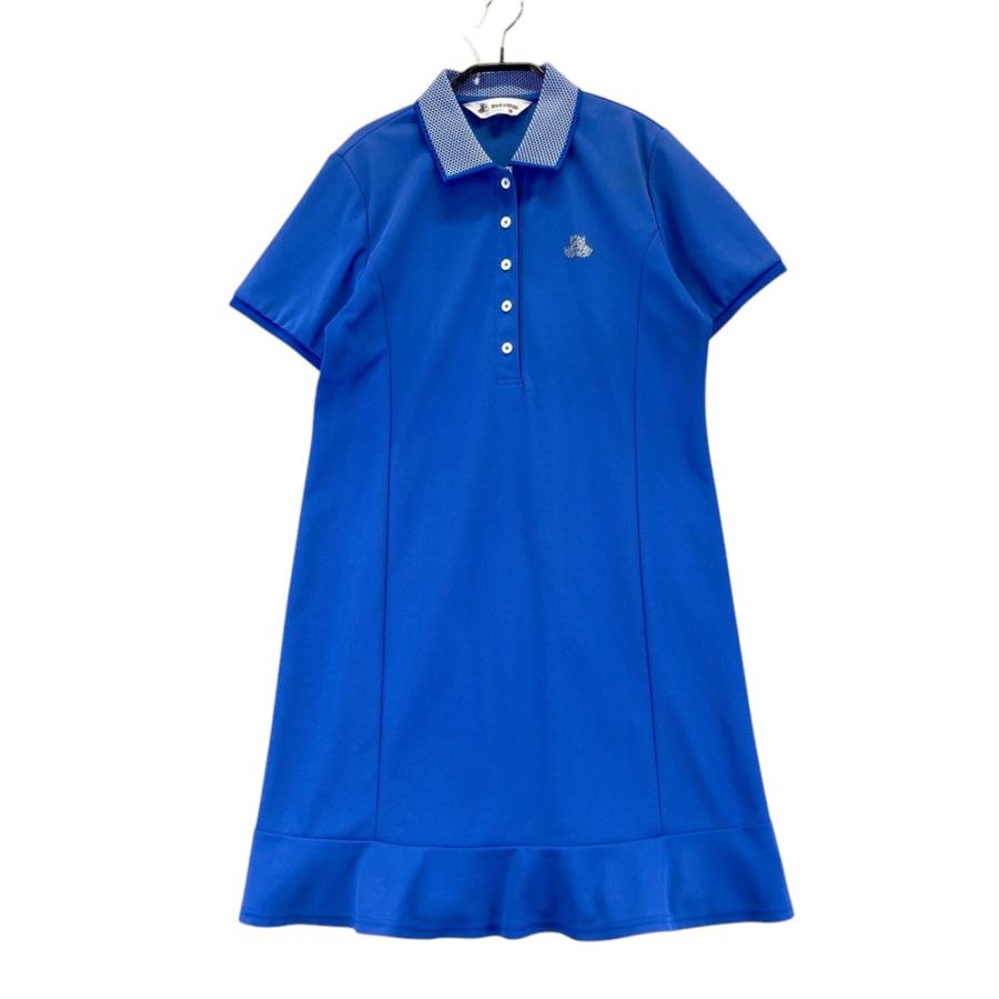 【新品未使用タグ付き】Black&white ゴルフ服　レディース服ワンピースL BLACK&WHITE ブラックアンドホワイト 半袖ワンピース ブルー系 L