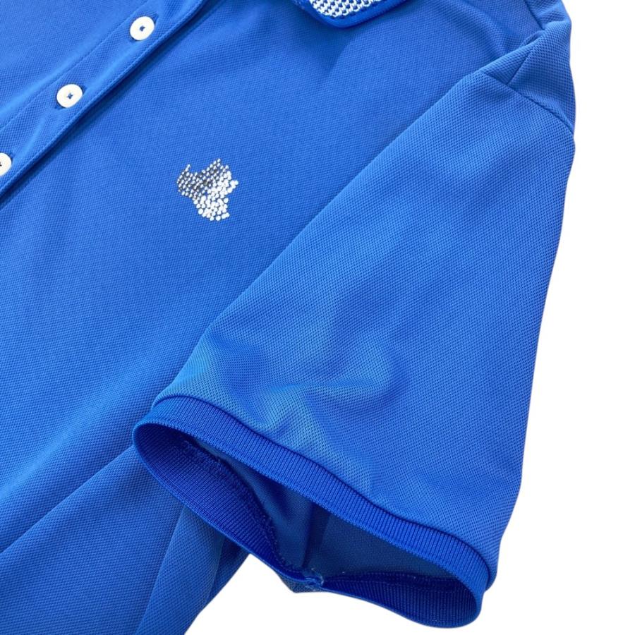 【新品未使用タグ付き】Black&white ゴルフ服　レディース服ワンピースL BLACK&WHITE ブラックアンドホワイト 半袖ワンピース ブルー系 L