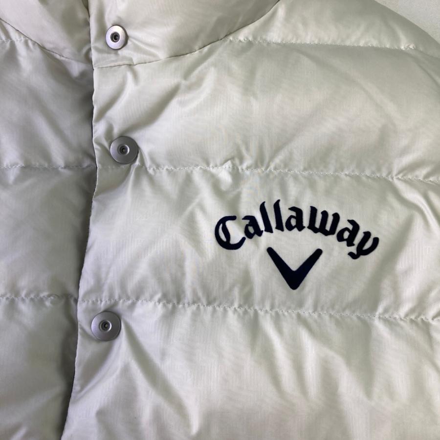CALLAWAY キャロウェイ リバーシブル ダウン ベスト M 刺繍 ロゴ CALLAWAY キャロウェイ リバーシブル ダウンベスト ホワイト系 L