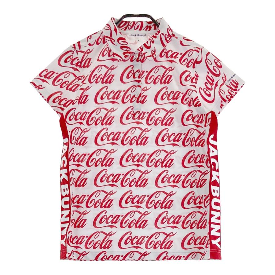 JACK BUNNYジャックバニー×Coca-Cola　コラボ総柄半袖ポロシャツ JACK BUNNY ジャックバニー ×COCA COLA 半袖ポロシャツ 総柄 ホワイト
