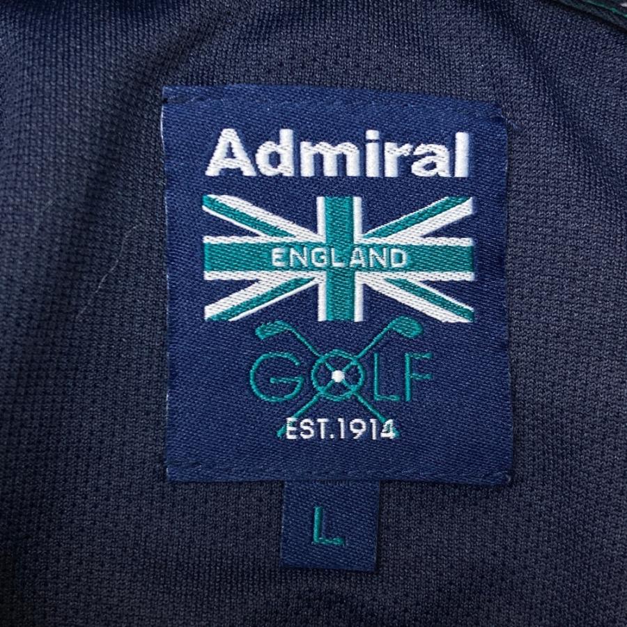 サイズ：L ADMIRAL アドミラル  長袖ポロシャツ ボタンダウン 総柄 ネイビー系 [240101477178] ゴルフウェア メンズ ストスト ADMIRAL アドミラル 長袖ポロシャツ ボタンダウン 総柄 ネイビー