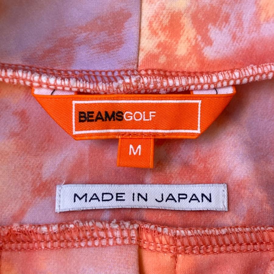 BEAMS GOLF ビームスゴルフ  ロゴ刺繍 パーカー 総柄 オレンジ系 M ゴルフウェア レディースの画像