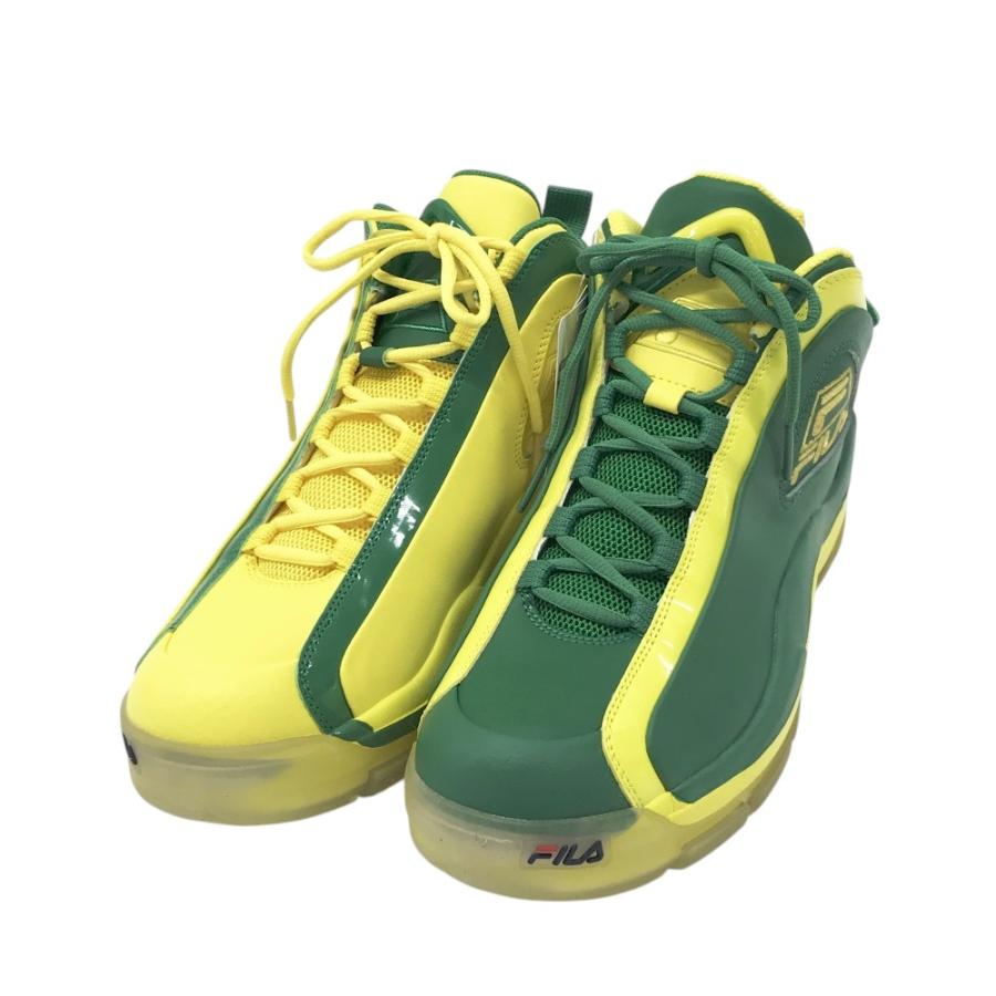 No.867 FILA スモーキーYELLOWのプリーツ☆新品☆XL☆ FILA☆CONCOURS LOW 96☆ロゴ☆ダッドスニーカー☆厚底☆2色