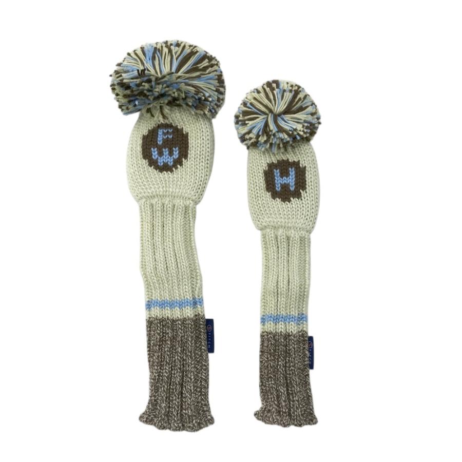 新品】STITCH ステッチ ニット ヘッドカバー 2点セット ベージュ系 FW