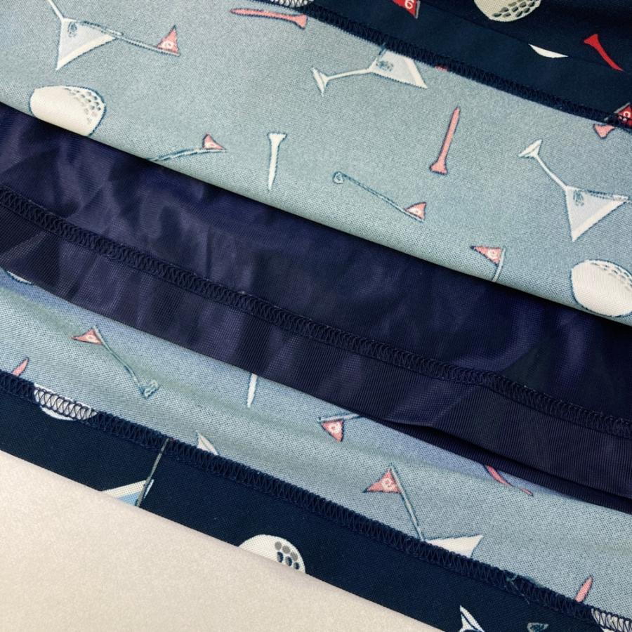 MUNSING WEAR マンシングウェア 半袖ワンピース 総柄 ネイビー系 M