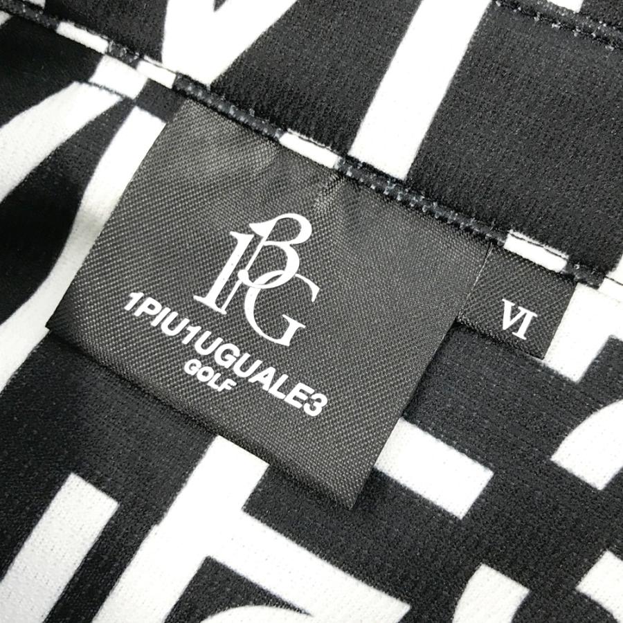 1PIU1UGUALE3 GOLF 半袖ポロシャツ ロゴプリント ゴルフウェア 1PIU1UGUALE3 GOLF 半袖ポロシャツ ロゴ総柄 ブラック系 6