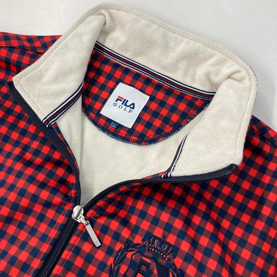 FILA GOLF フィラゴルフ 裏フリース ジップジャケット チェック柄
