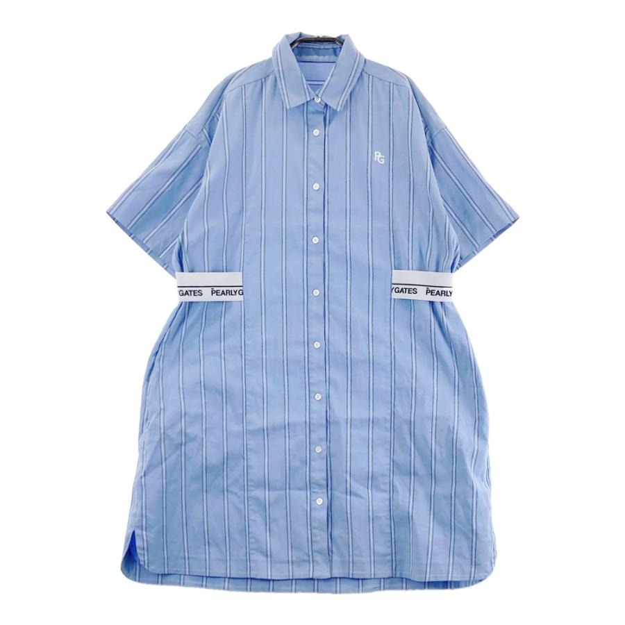 PEARLY GATES パーリーゲイツ 長袖シャツワンピース ストライプ柄