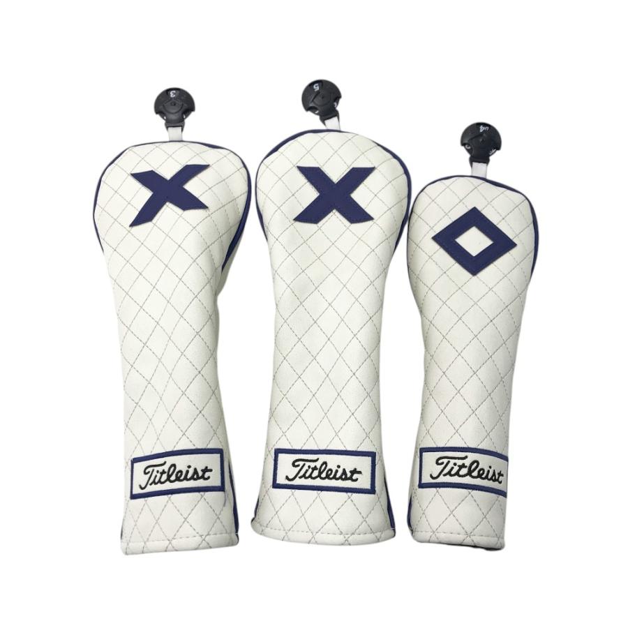 TITLEIST タイトリスト ヘッドカバー 3点セット ホワイト系 FW×2 UT×1 