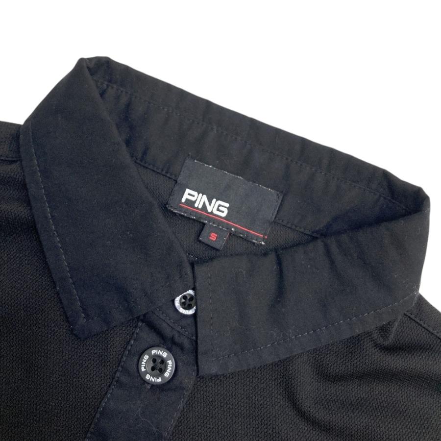 PING ピン 2024年モデル 半袖ポロシャツ ブラック系 S ゴルフウェア