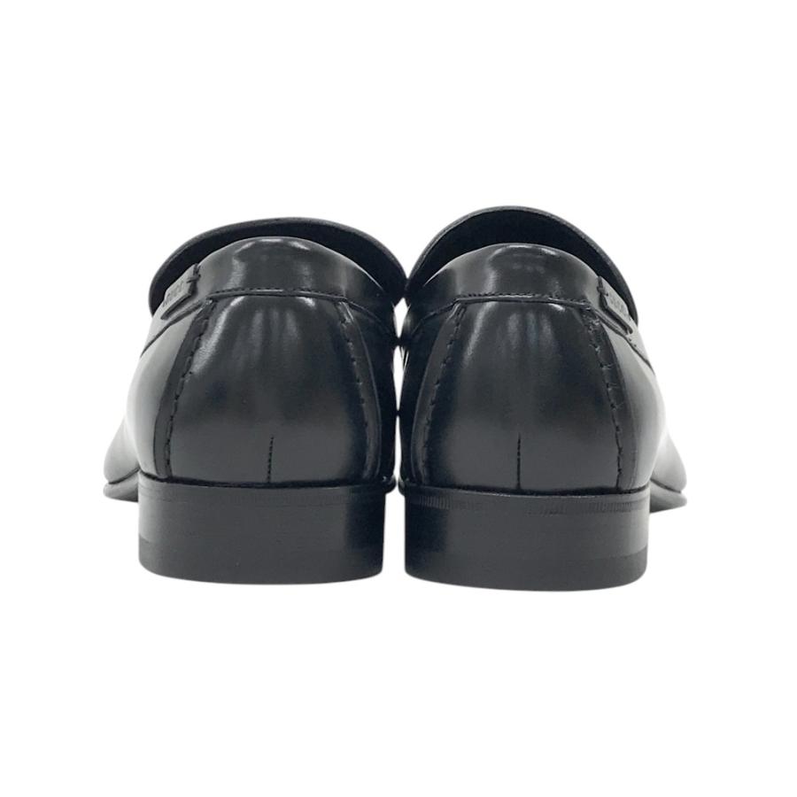 【美品】GUCCI ブラックレザー ローファー 革靴 メンズ ブラック GUCCI グッチ 122284 ローファー レザー ブラック系 39 1/2 E メンズ