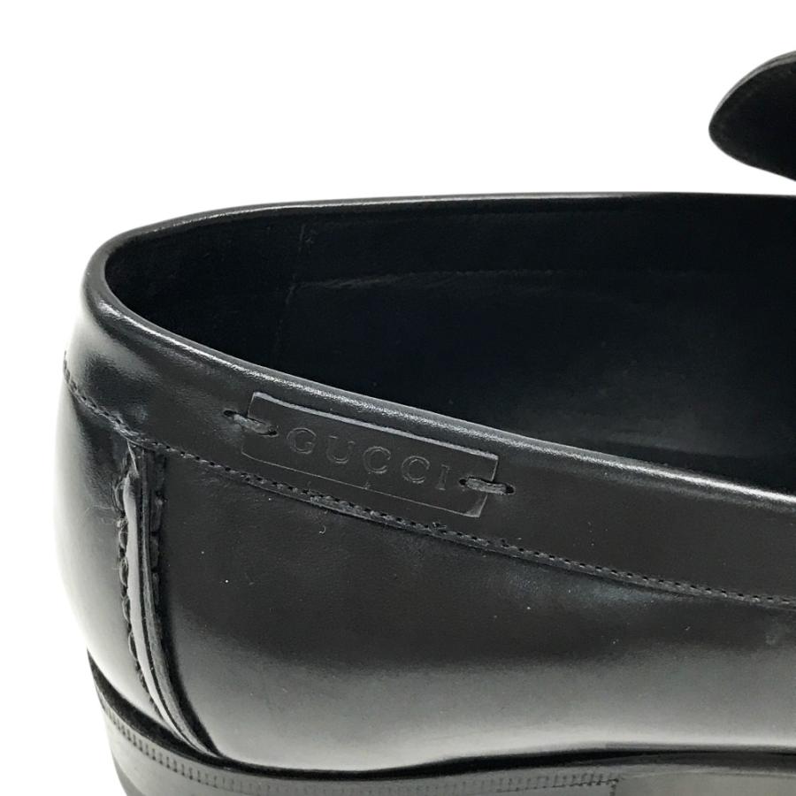 GUCCI グッチ 122284 ローファー レザー ブラック系 39 1/2 E メンズ