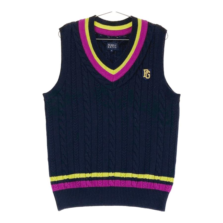 【新品未使用】パーリーゲイツ Vネック ベスト PEARLY GATES パーリーゲイツ Vネックニットベスト ネイビー系 6
