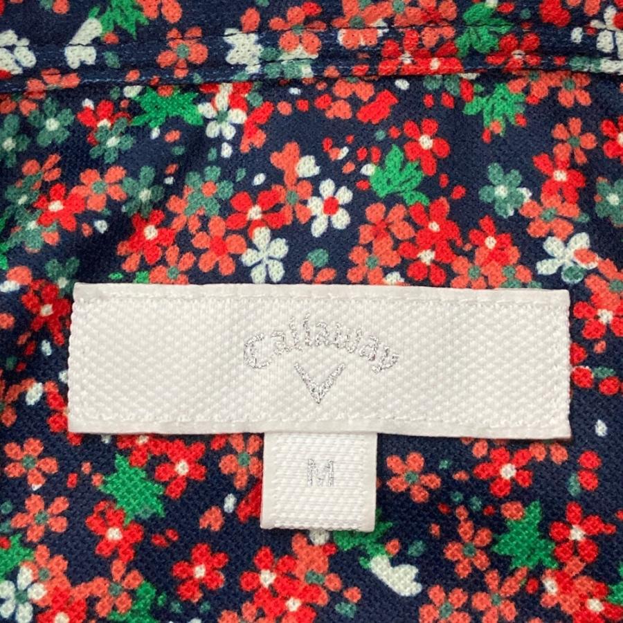 Callaway（キャロウェイ） ロゴ刺繍入り 半袖ポロシャツ 小花柄