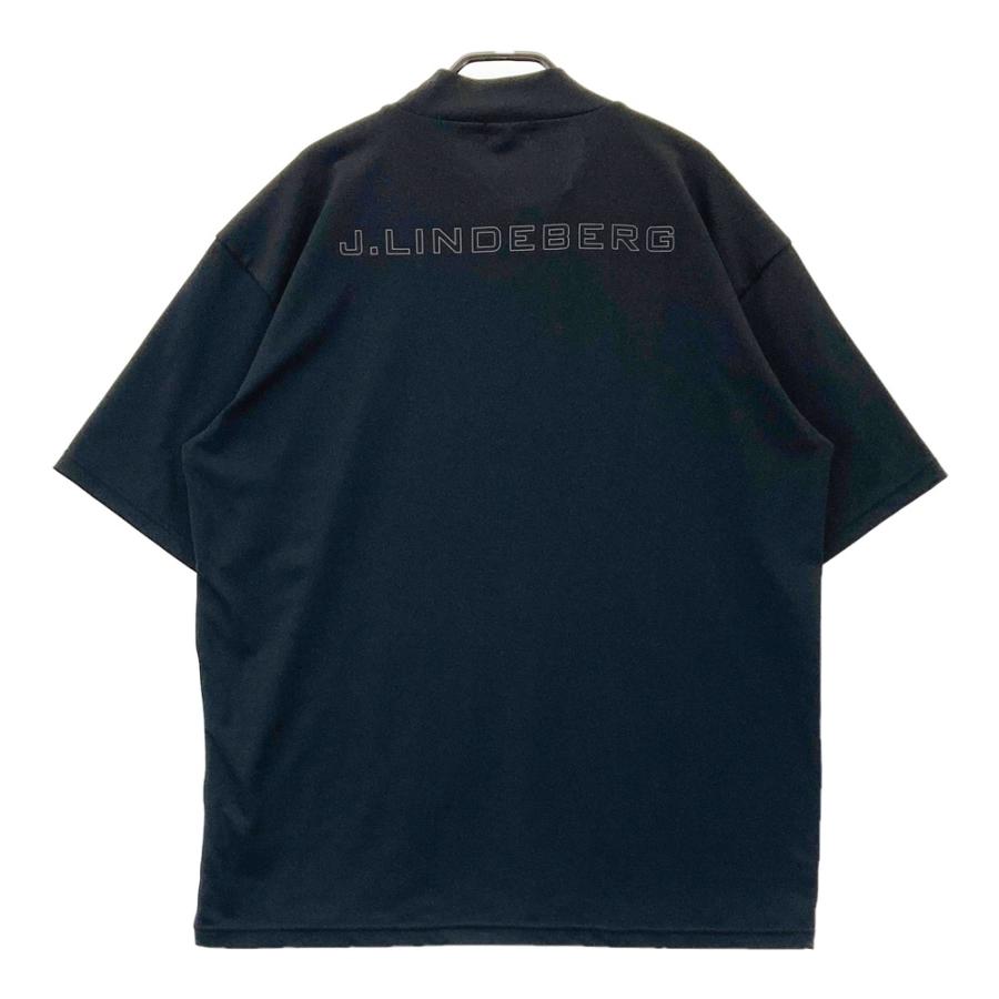 美品 J.LINDEBERG ジェイリンドバーグ モックネックシャツ 総柄 ロゴ J.LINDEBERG ジェイリンドバーグ バックロゴ モックネック半袖Tシャツ