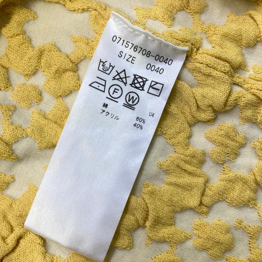 ZOY ゾーイ ニットジップジャケット 総柄 イエロー系 40 ゴルフウェア