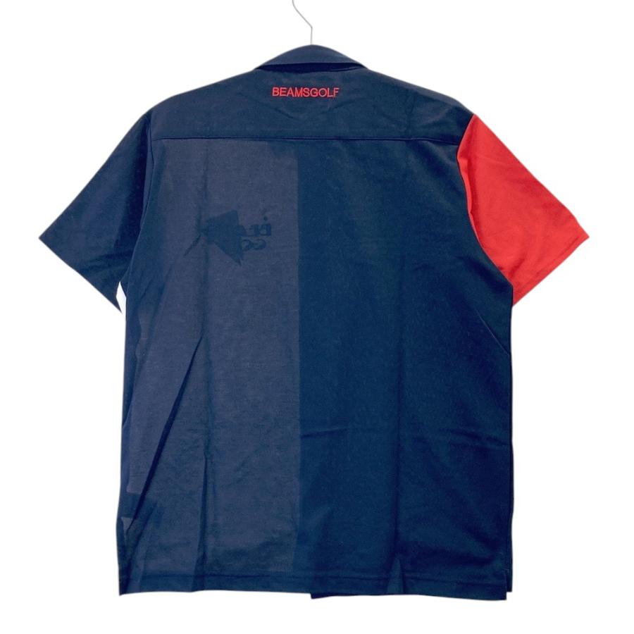 美品 BEAMS GOLF ビームス ゴルフ　半袖シャツ　Ｍ (ゴルフウェア) BEAMS GOLF ビームスゴルフ 半袖ポロシャツ ネイビー系 M ゴルフ